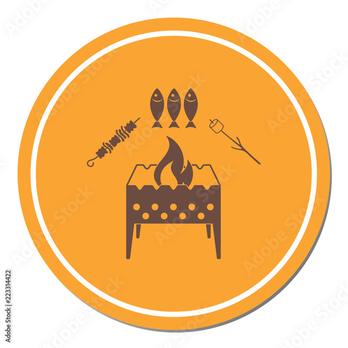 Brazier zephyr, kebab and fish icon