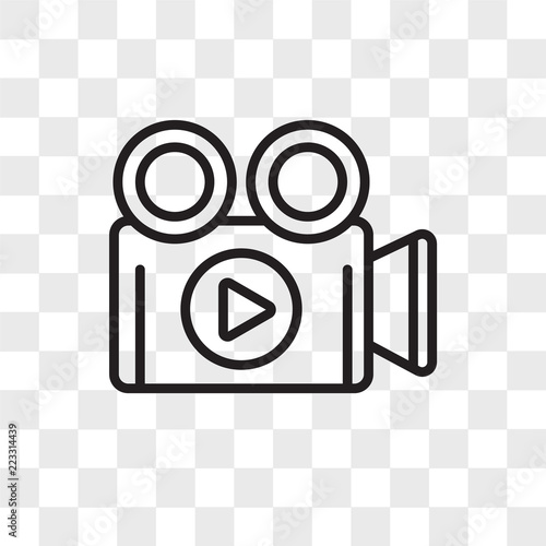 Video camera vector icon isolated on transparent background, Video camera logo design
