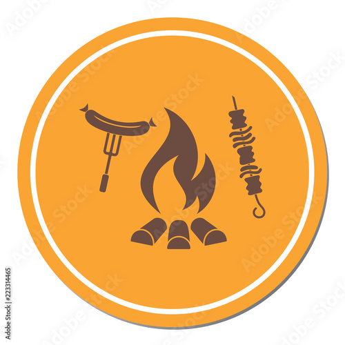 Grilled kebab and sausage icon