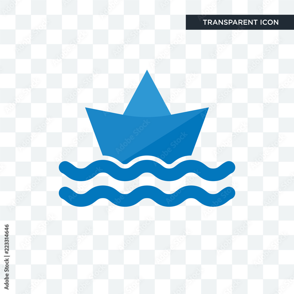 Obraz premium paperboat vector icon isolated on transparent background, paperboat logo design