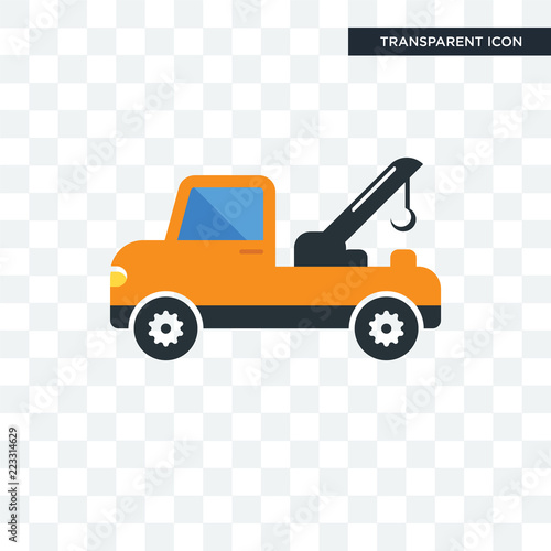 tow truck vector icon isolated on transparent background, tow truck logo design