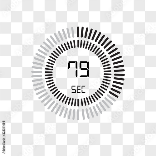 The 79 seconds vector icon isolated on transparent background, The 79 seconds logo design