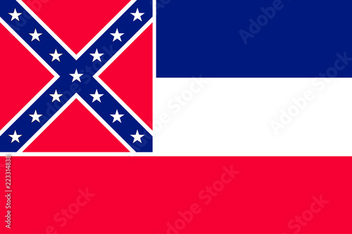 Vector flag illustration of Mississipi, United States of America photo