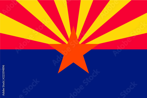 Vector flag of Arizona state, United States of America.