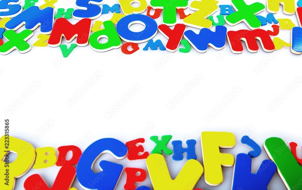 Foam Toy Letters With Empty Space Between Close-up Foam Toy Letters With Empty Space Between Close-up