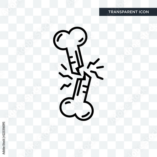 Broken Bone vector icon isolated on transparent background, Broken Bone logo design