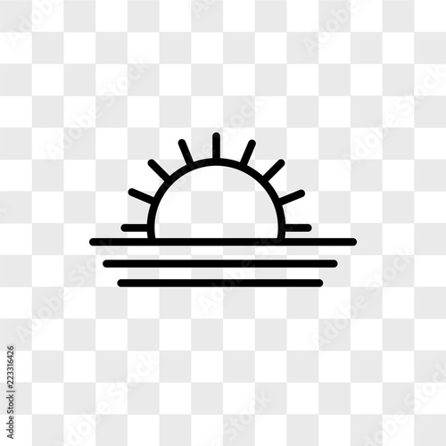 Sunrise vector icon isolated on transparent background, Sunrise logo design