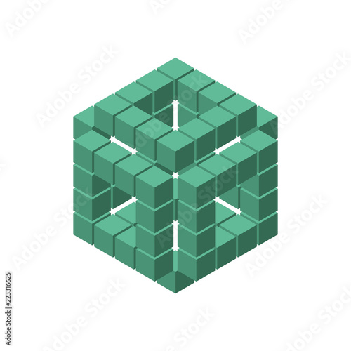 Abstract 3d cube from cubes...