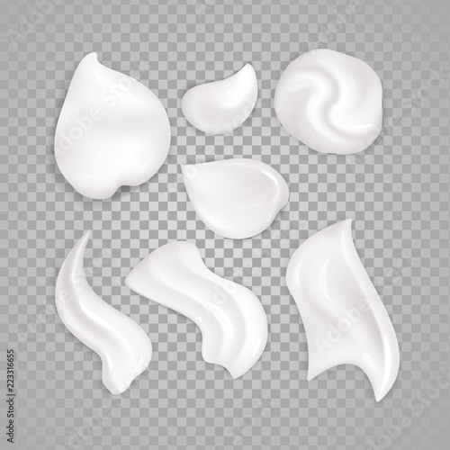 White cream elements. Illustration isolated on white background. Graphic concept for your design