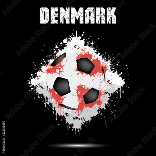 Soccer ball in the color of Denmark