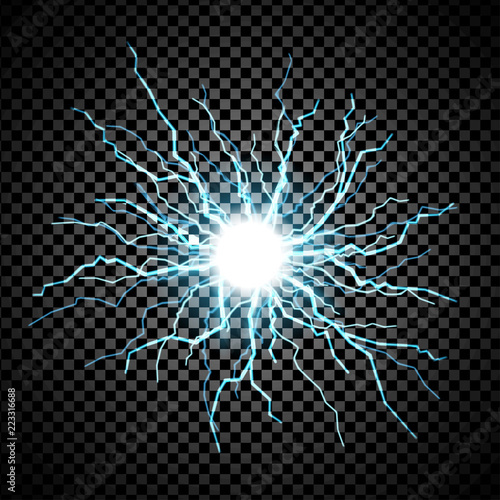 Lightning flash on transparent background. Graphic concept for your design