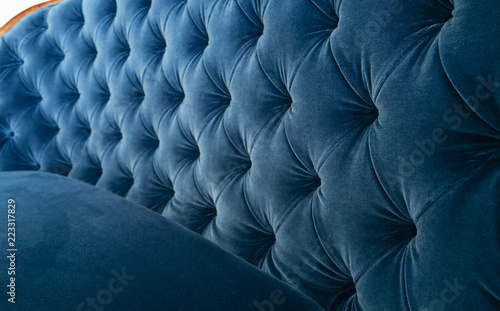 Vintage blue velvet couch/sofa