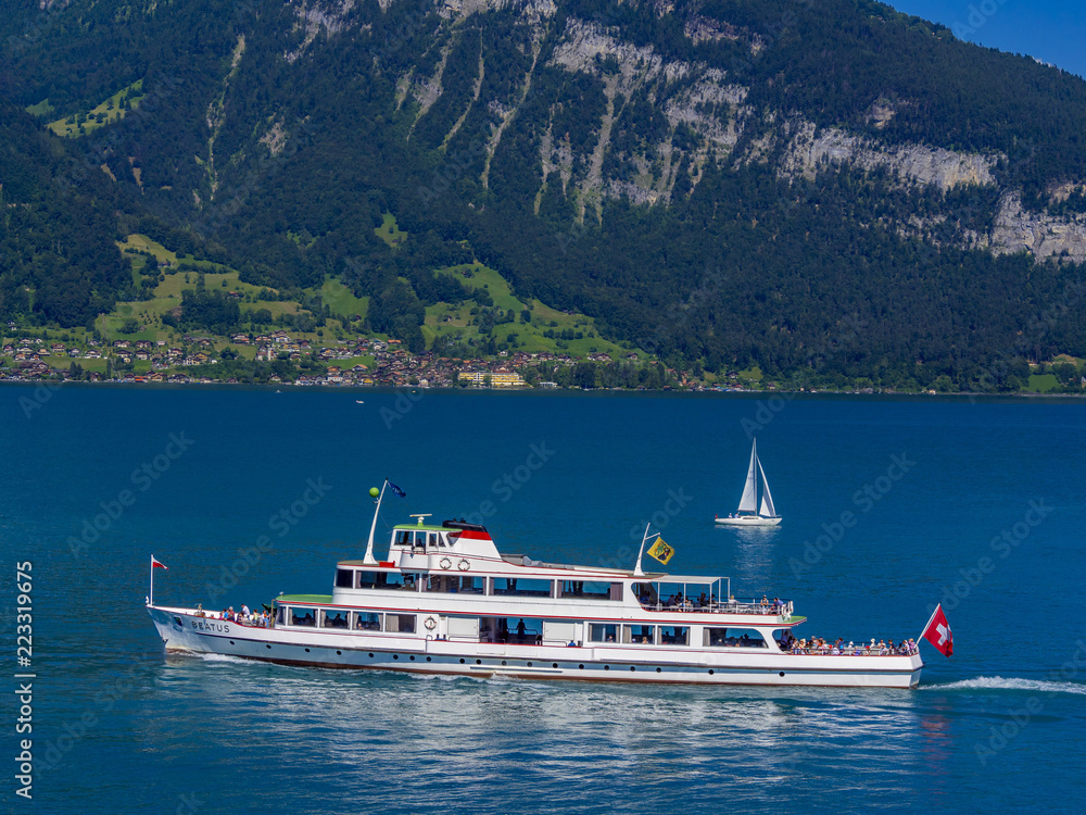 Excursion boat on the Lake Thun, Bernese Oberland, Switzerland