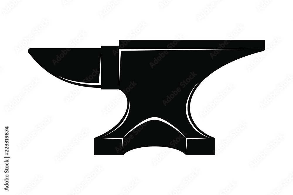 Icon anvil for blacksmith. Symbol blacksmith logo. Sign silhouette