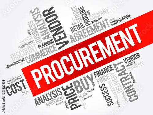 Procurement word cloud collage, business concept background