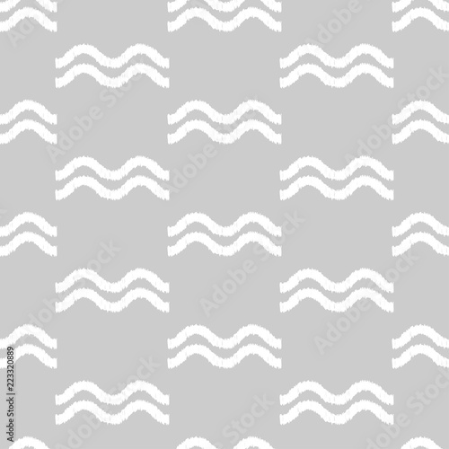 Seamless abstract geometric pattern. Wave. Mosaic texture. Brushwork. Hand hatching. Scribble texture. Textile rapport.