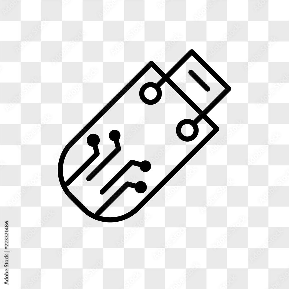 Pendrive vector icon isolated on transparent background, Pendrive logo  design Stock Vector | Adobe Stock