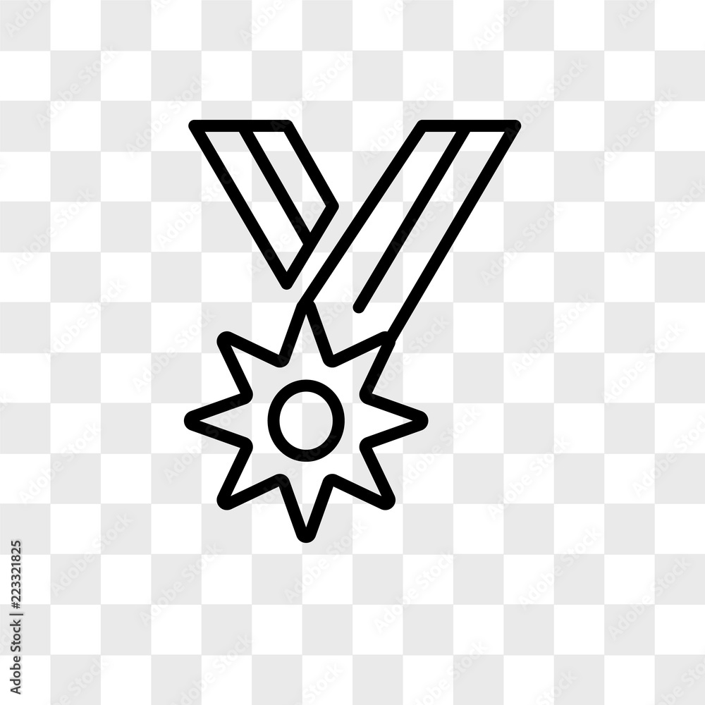 Medallion vector icon isolated on transparent background, Medallion