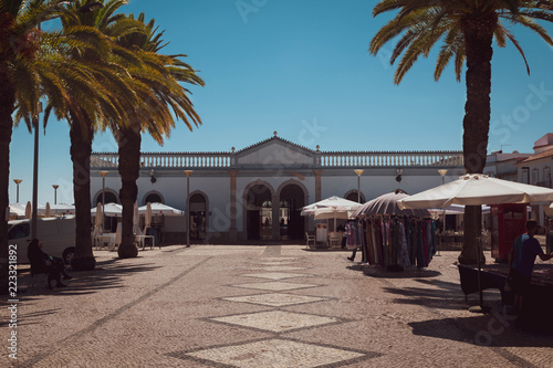 market square in tavira portugal