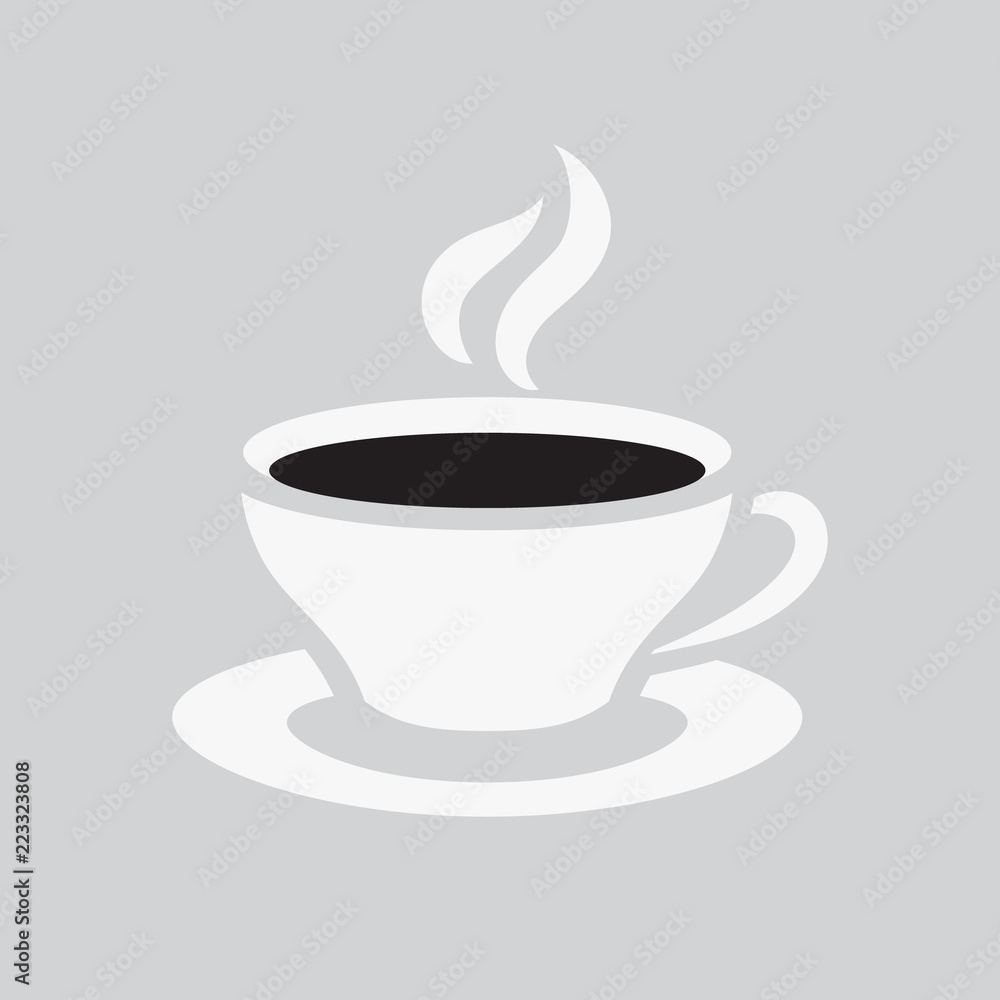 Obraz premium A cup of coffee icon. Hot tea drink symbol for Cafe or Restaurant. Vector illustration