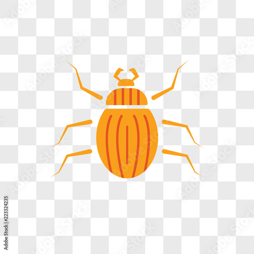 Beetle vector icon isolated on transparent background, Beetle logo design