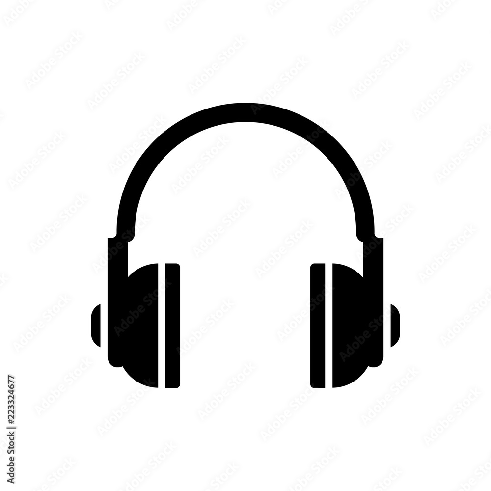 Headphones icon for simple flat style ui design Headphones icon for simple flat style ui design