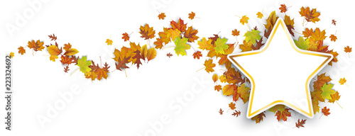 Paper Star Emblem Autumn Foliage Wave Header