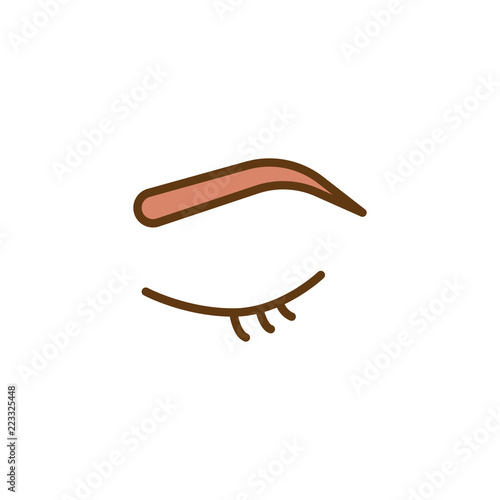 Eyebrows make-up filled outline icon, line vector sign, linear colorful pictogram isolated on white. mascara symbol, logo illustration. Pixel perfect vector graphics
