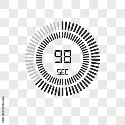 The 98 seconds vector icon isolated on transparent background, The 98 seconds logo design