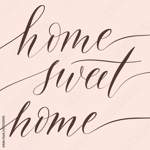Home sweet home - hand lettering vector.