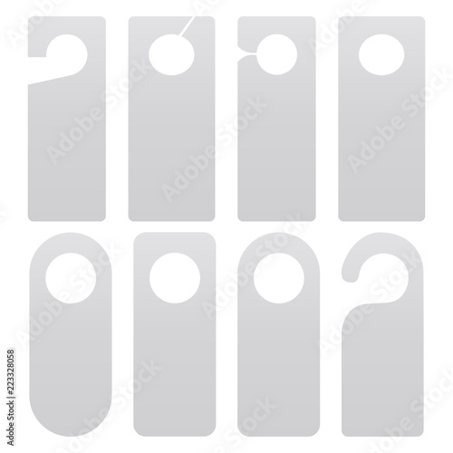 Door hanger set isolated on white background. Vector illustration