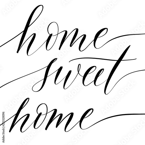 Home sweet home - hand lettering vector.
