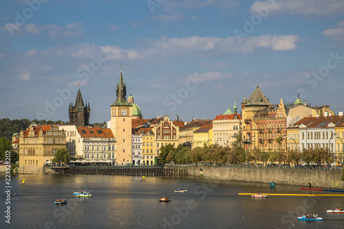 Prague cityscape and Vitava river, Czech Republic.
