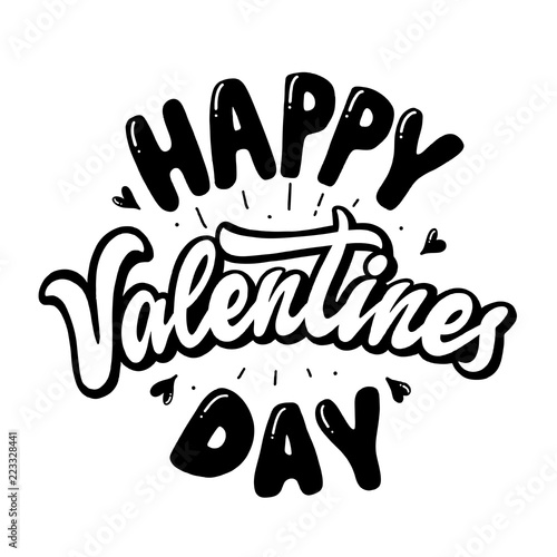 Happy valentines day -  inscription hand lettering vector.Typogr photo