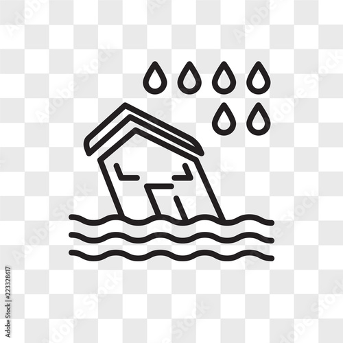 Flood vector icon isolated on transparent background, Flood logo design