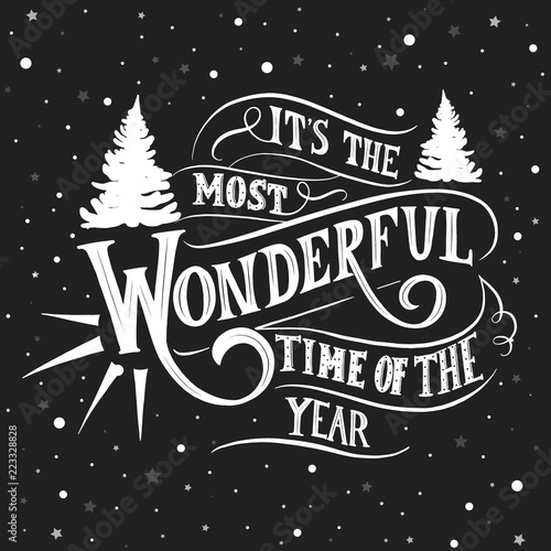 Its the most wonderful time of the year - hand lettering vector.