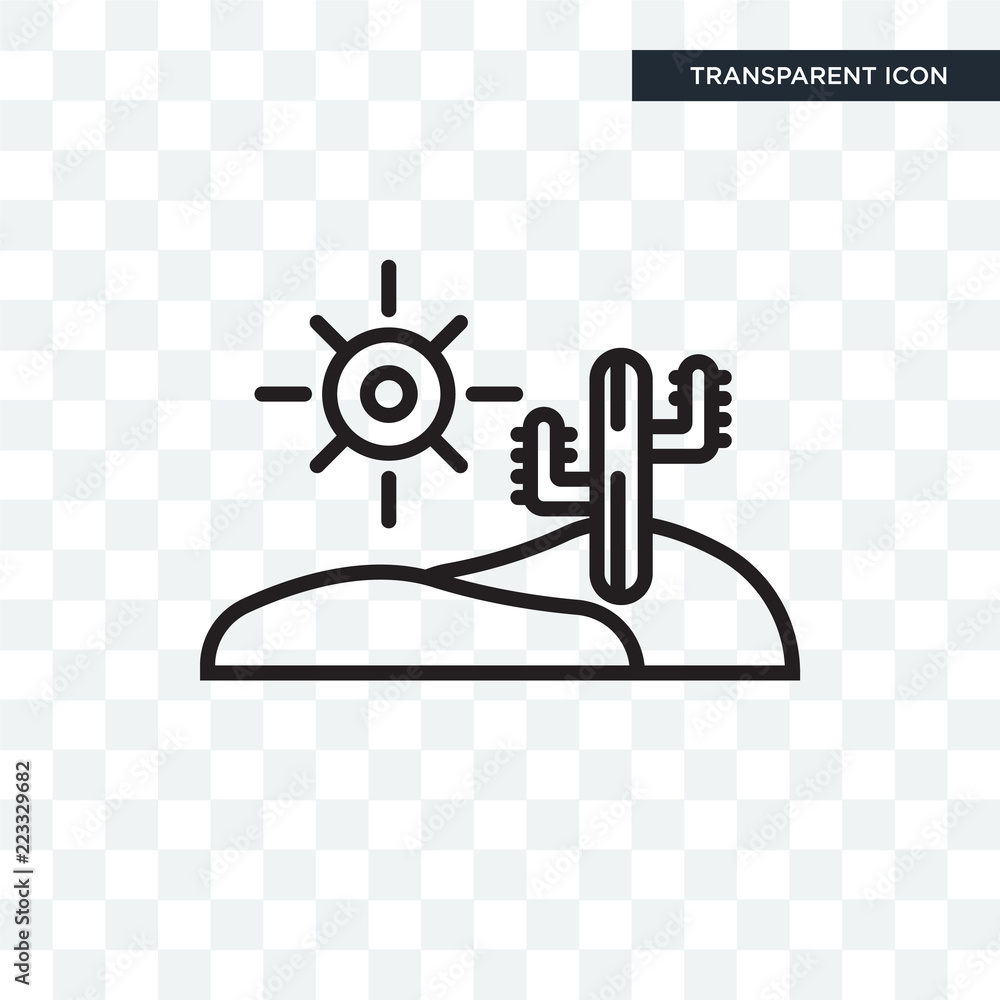 Obraz premium Desert vector icon isolated on transparent background, Desert logo design