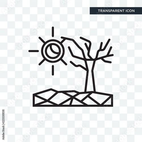 Drought vector icon isolated on transparent background, Drought logo design