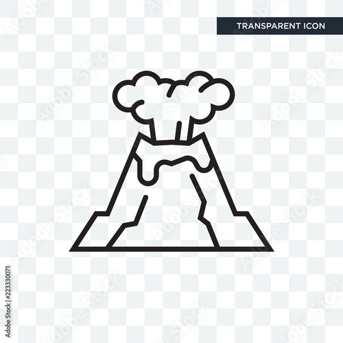 Volcano vector icon isolated on transparent background, Volcano logo design