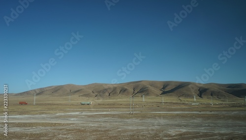 trailer in tibet plateau