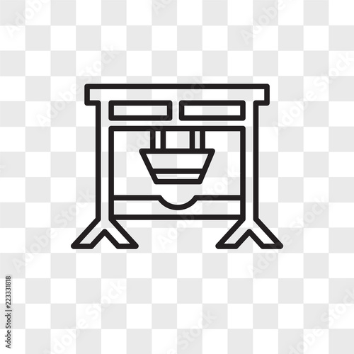 Guillotine vector icon isolated on transparent background, Guillotine logo design