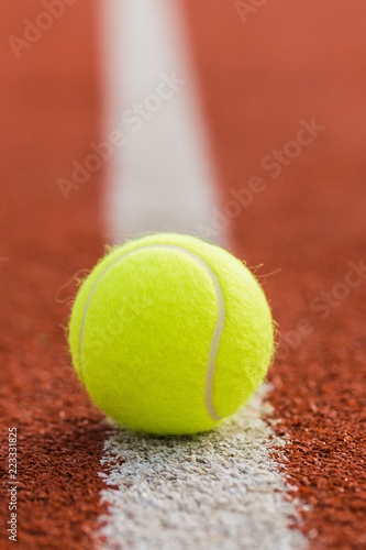 Tennis Ball on a Tennis Court