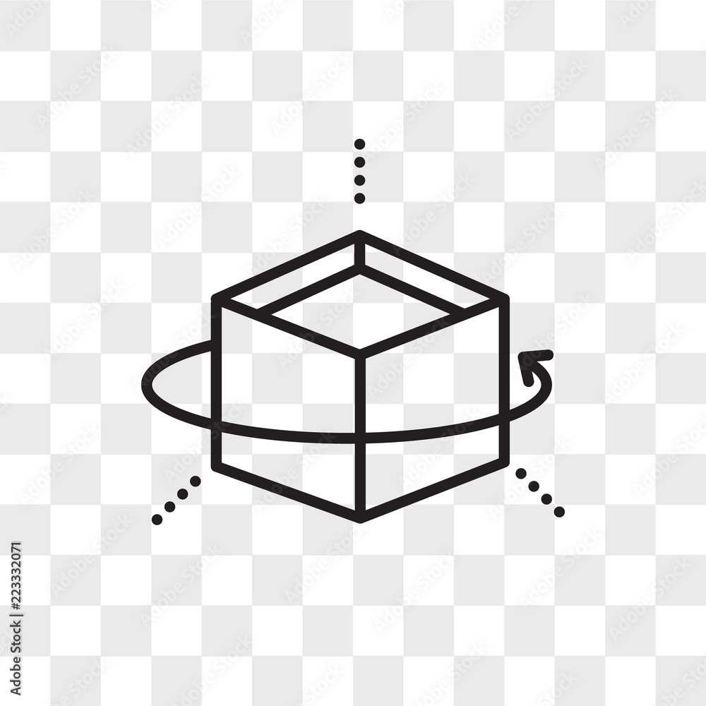 Cube vector icon isolated on transparent background, Cube logo design