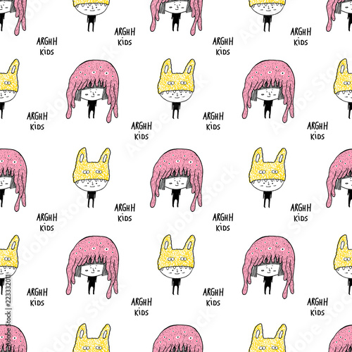 Arghh Kids seamless pattern