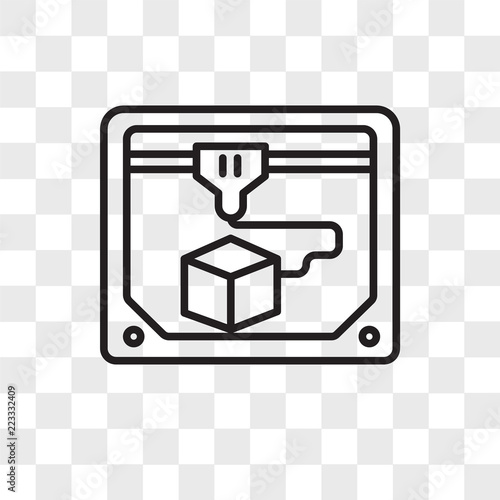 3d printers vector icon isolated on transparent background, 3d printers logo design