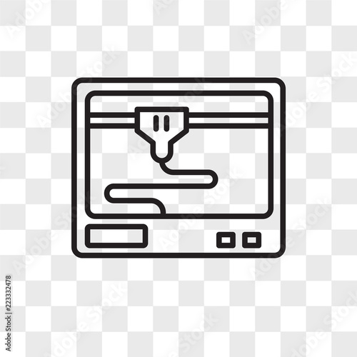 3d printer vector icon isolated on transparent background, 3d printer logo design