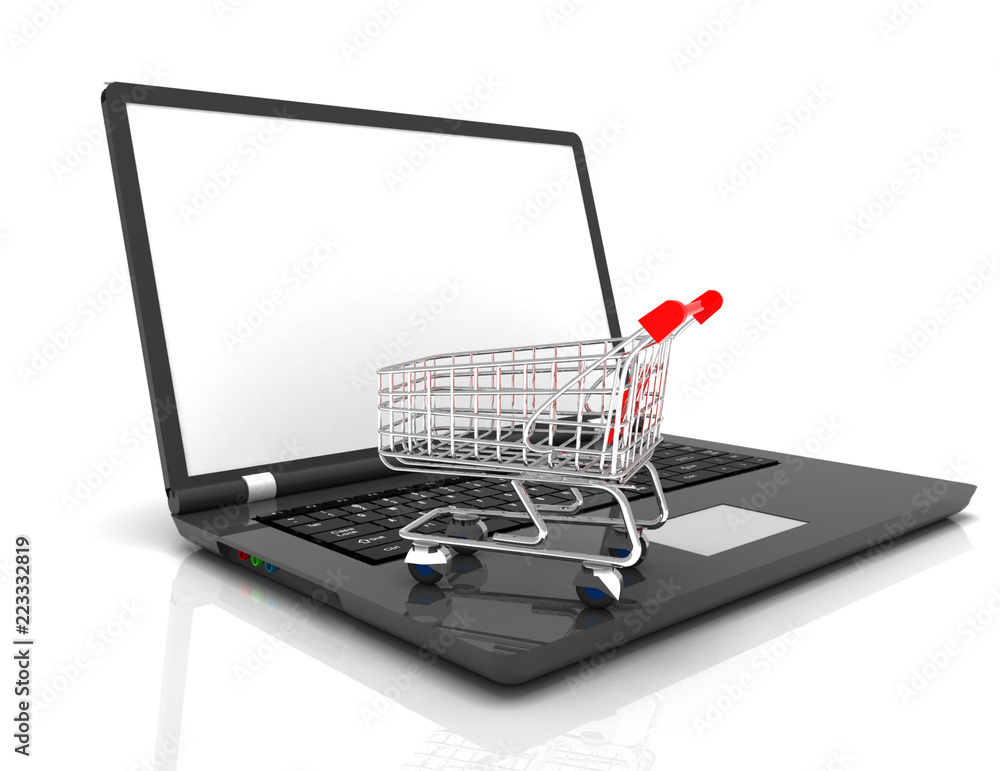 online shopping 3d concept