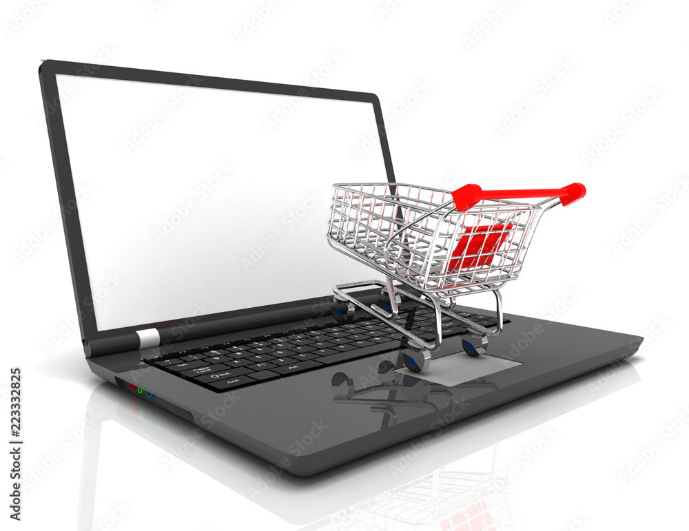 online shopping 3d concept