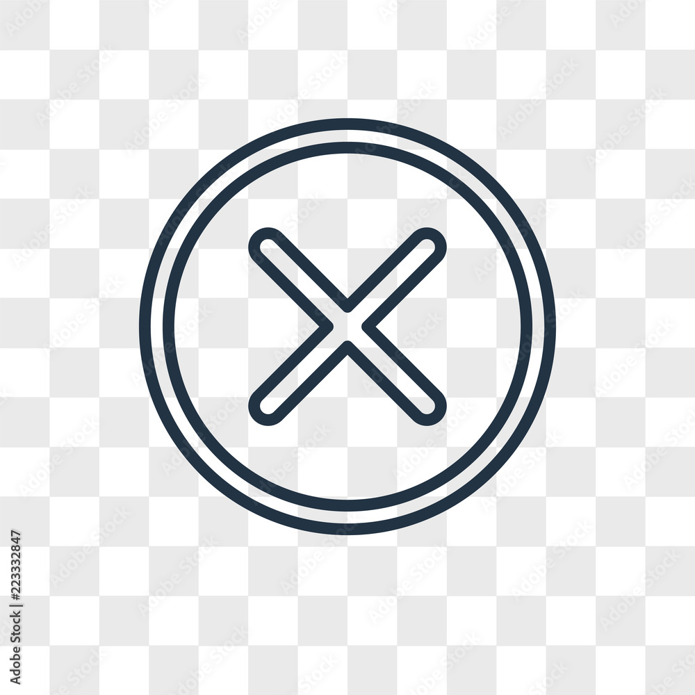 Obraz premium Cancel vector icon isolated on transparent background, Cancel logo design