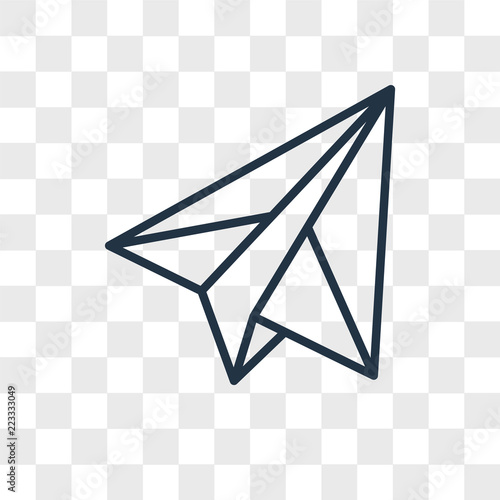 Paper plane vector icon isolated on transparent background, Paper plane logo design